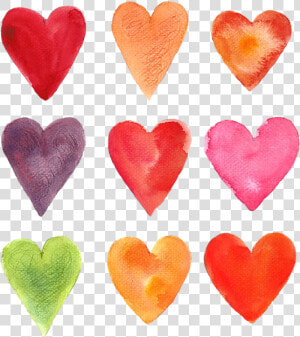 Watercolor Hearts By Anna Michalik   Free Heart Png Watercolor  Transparent Png