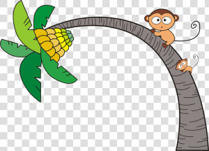 Tree Clip Art Coconut Monkey Transprent Png   Clipart Monkey Banana Tree  Transparent Png