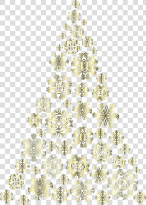 Golden Snowflakes Christmas Png   Snowflake Christmas Tree Png  Transparent Png