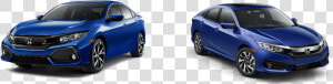 Blue Honda Civic Si And Blue Honda Civic Ex Side By   Honda Civic  HD Png Download