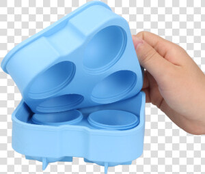 Taobao 4 Cavity Ball Shape Silicone Ice Cube Tray     Hand  HD Png Download