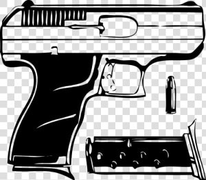 Transparent Gun Vector Png   Handgun 9mm Art Vector  Png Download