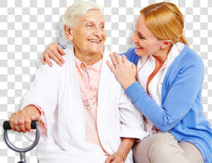 An Elderly And A Nurse   Caring For Your Grandparents  HD Png Download