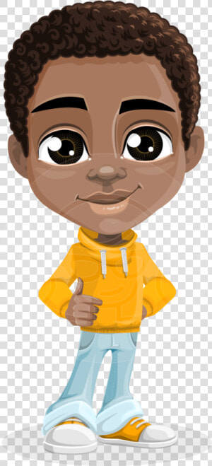 Vector Child Cartoon Character   African American Male Cartoon Characters  HD Png Download