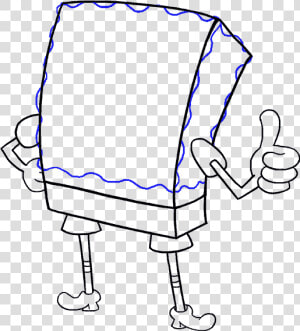 How To Draw Spongebob Easy Step   Spongebob Drawing Easy Small  HD Png Download