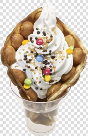 Bubble Waffle Soft Ice Cream  HD Png Download