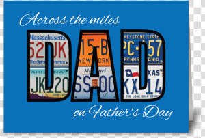 Father’s Day License Plates On Blue Greeting Card   Happy Fathers Day License Plate  HD Png Download