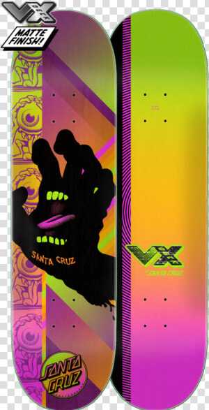 Santa Cruz Afterglow Hand Vx Deck   Santa Cruz Afterglow Hand 8 0 Vx Skateboard Deck  HD Png Download