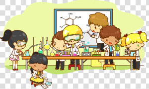 Laboratory Experiment Chemistry Transprent   Students Doing Experiment Clipart  HD Png Download