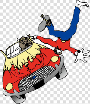 Clip Art Car Accident Cartoon   Traffic Collision  HD Png Download