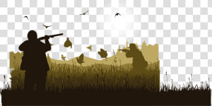 Silhouette Bird Hunting   Hunting Vector  HD Png Download