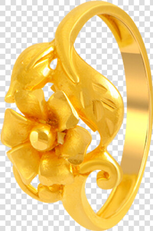 22kt Yellow Gold Ring For Women   Flower Gold Ring For Women  HD Png Download