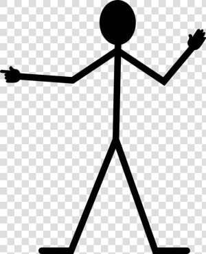 Stickman  Man  Stick  Black  Pointing   Clipart Stickman  HD Png Download