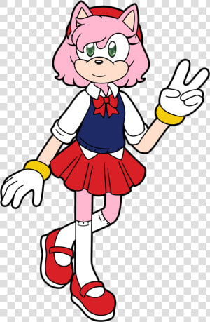 Amy Rose Redesign   Cartoon  HD Png Download