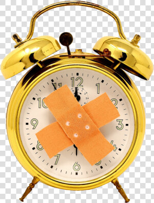 Transparent Broken Clock Png   Time Heals All Wounds Clock With Bandaid  Png Download