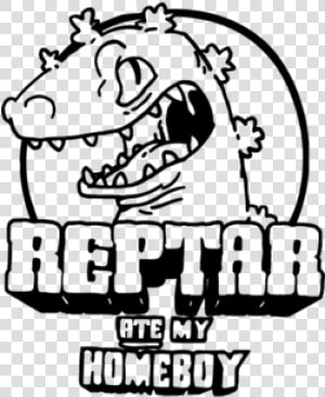 Reptar Ate My Homeboy   Reptar Black And White  HD Png Download