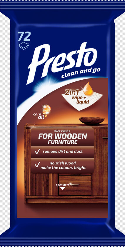 Cleaning Wet Wipes For Wooden Furniture   Presto Ściereczki Do Mebli  HD Png DownloadTransparent PNG