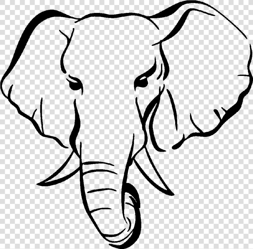 Elephant Drawing Silhouette Henna Clip Art   Black And White Elephant Head Clip Art  HD Png DownloadTransparent PNG