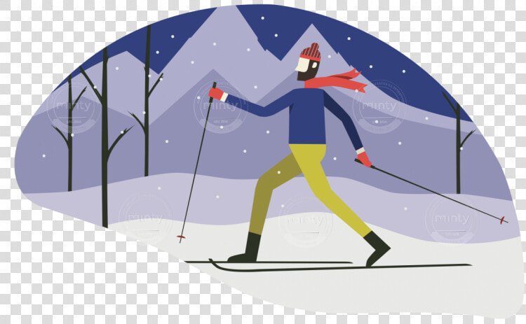 Cross country Skiing   Cross Country Skiing Illustration  HD Png DownloadTransparent PNG