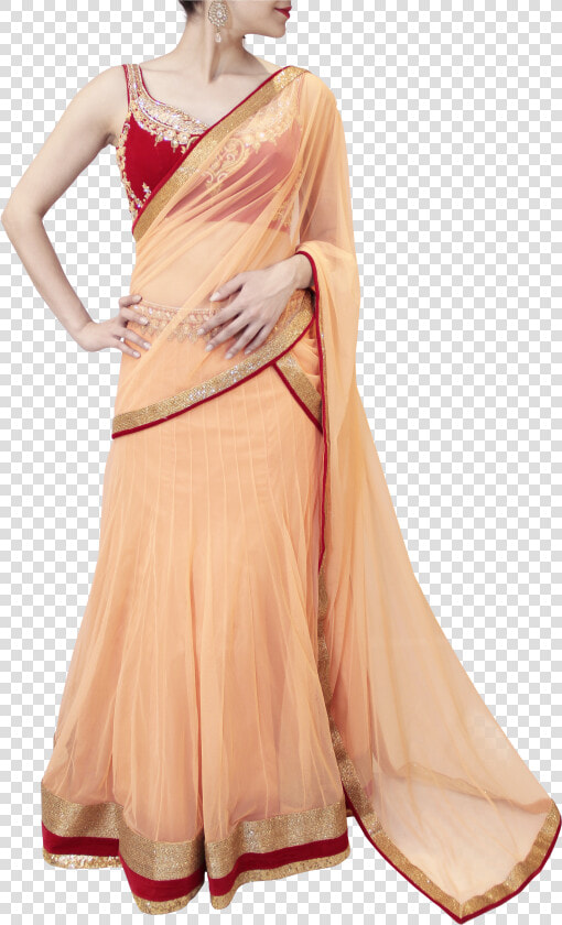 Graphic Black And White Stock Peach And Maroon Saree   Photo Shoot  HD Png DownloadTransparent PNG