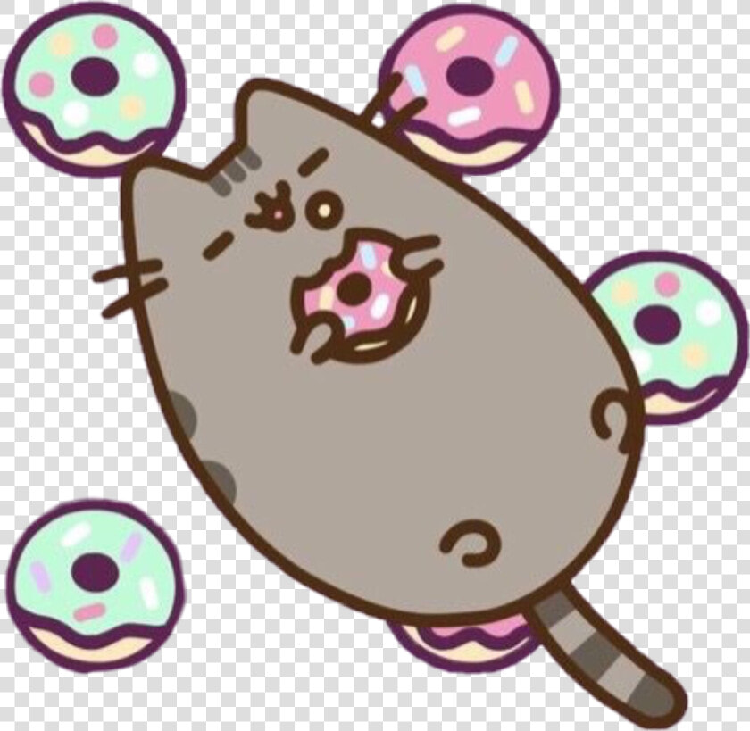  pusheen  donut  doghnut  doghnuts  cute  tumblr  kawaii   Kawaii Pusheen Cat  HD Png DownloadTransparent PNG