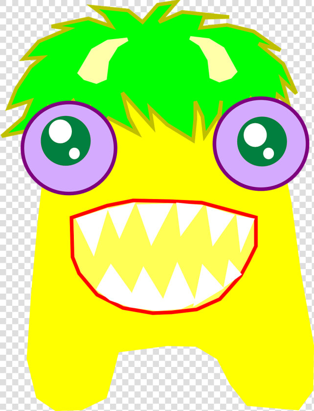 Monster  Roar  Alien  Happy  Grin  Sharp  Teeth  Yellow   Clip Art  HD Png DownloadTransparent PNG