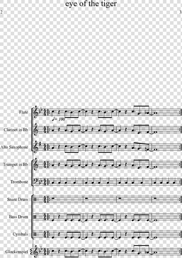 Eye Of The Tiger Band Sheet Music   Png Download   Eye Of The Tiger Band Sheet Music  Transparent PngTransparent PNG