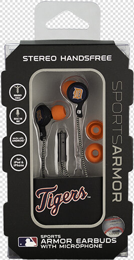 Tigers Sports Armor Earbuds With Microphone   Headphones  HD Png DownloadTransparent PNG