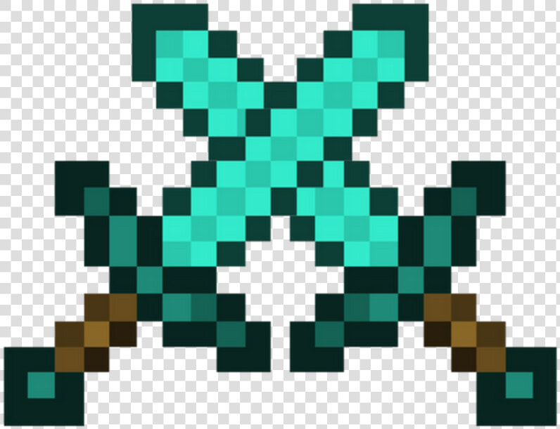 Symbol Diamond Minecraft Symmetry Sword Free Download   Minecraft 2 Diamond Swords  HD Png DownloadTransparent PNG