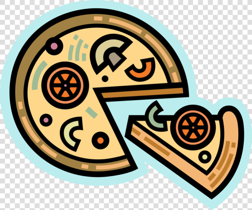 Vector Illustration Of Flatbread Pizza Topped With   Circle  HD Png DownloadTransparent PNG