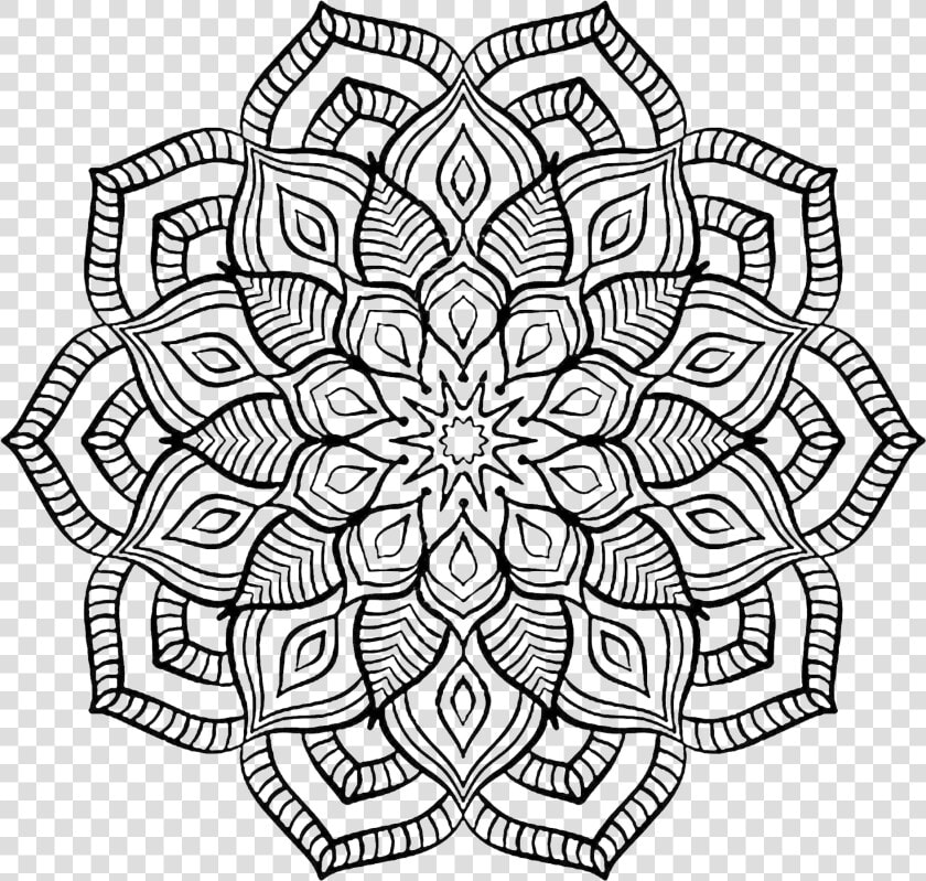 Transparent White Mandala Png   Mandala Coloring Sheets For Teens  Png DownloadTransparent PNG