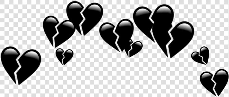  freetoedit Black Version🤪💕  heart  hearts  crown   Sad Face With Broken Hearts  HD Png DownloadTransparent PNG