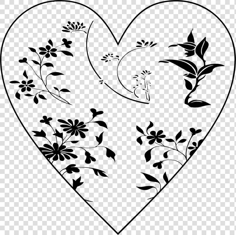 Flowery Heart Image   Heart  HD Png DownloadTransparent PNG