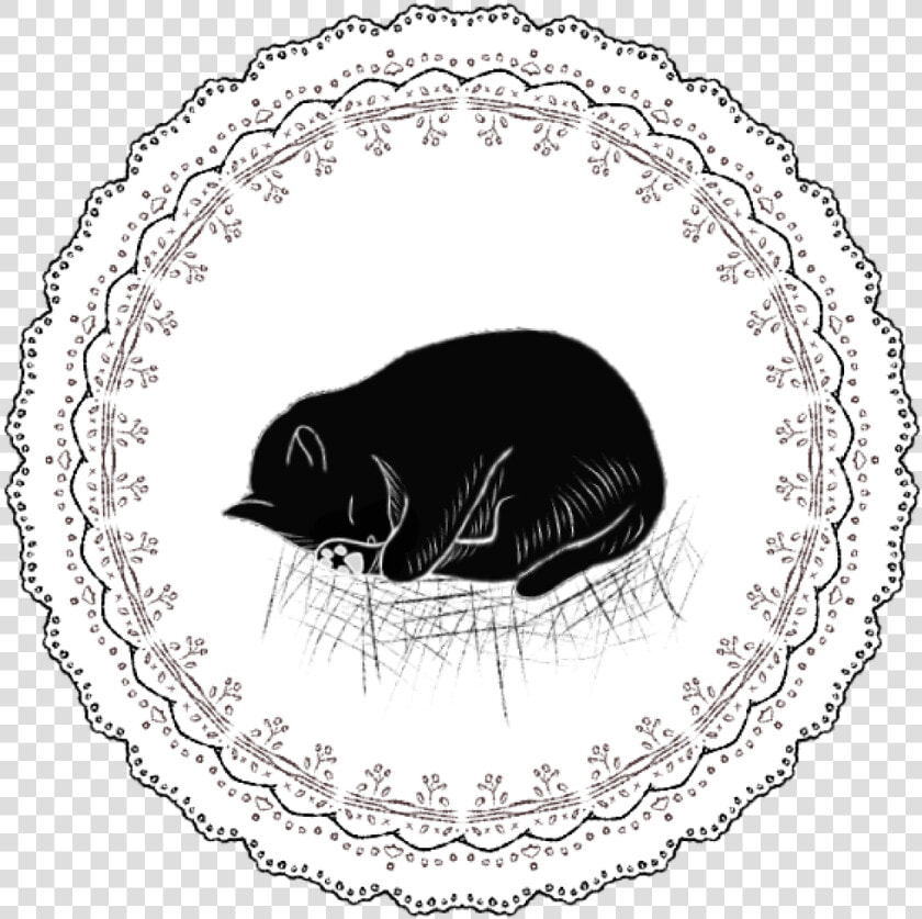 Lace Cat Sleeping Cat Free Photo   Illustration  HD Png DownloadTransparent PNG