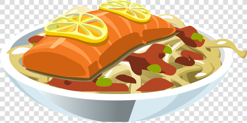 Food  Salmon  Lemon  Fish  Seafood  Meal  Dinner   Dinner Food Clipart  HD Png DownloadTransparent PNG