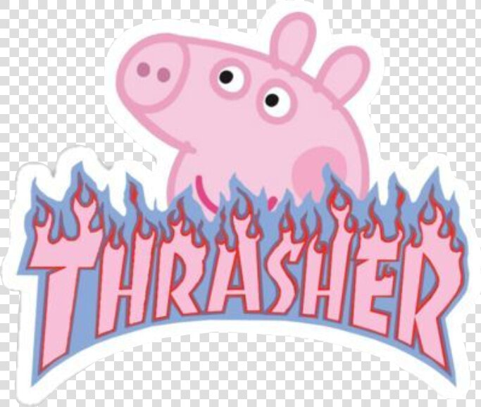  peppa  peppapig  pink  thrasher  flame  fire  blue   Peppa Pig Thrasher Sticker  HD Png DownloadTransparent PNG