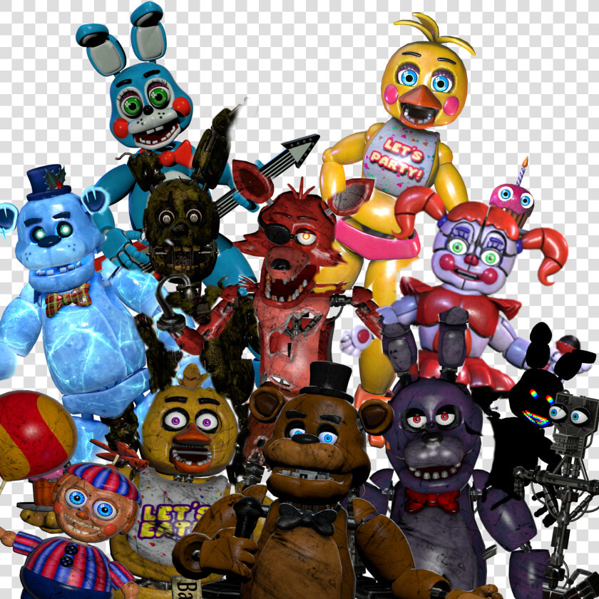  freetoedit  fnaf Ar  the Gangs All Here  fnaf  five  HD Png DownloadTransparent PNG