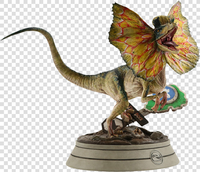 Dilophosaurus 1 4 Scale Statue   Jurassic Park Dilophosaurus Statue  HD Png DownloadTransparent PNG