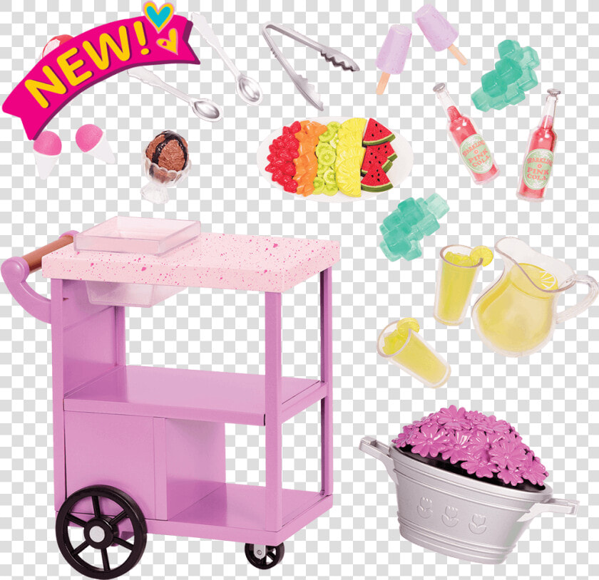 Patio Treats Trolley For 18 inch Dolls   Our Generation Food Trolley  HD Png DownloadTransparent PNG