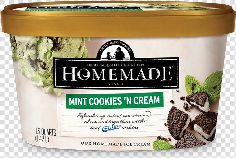 Homemade Brand Mint Cookies N Cream Ice Cream 48oz   Homemade Ice Cream 48 Oz  HD Png DownloadTransparent PNG