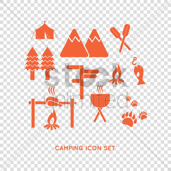 Camping Icon Set V矢量图形   Graphic Design  HD Png DownloadTransparent PNG