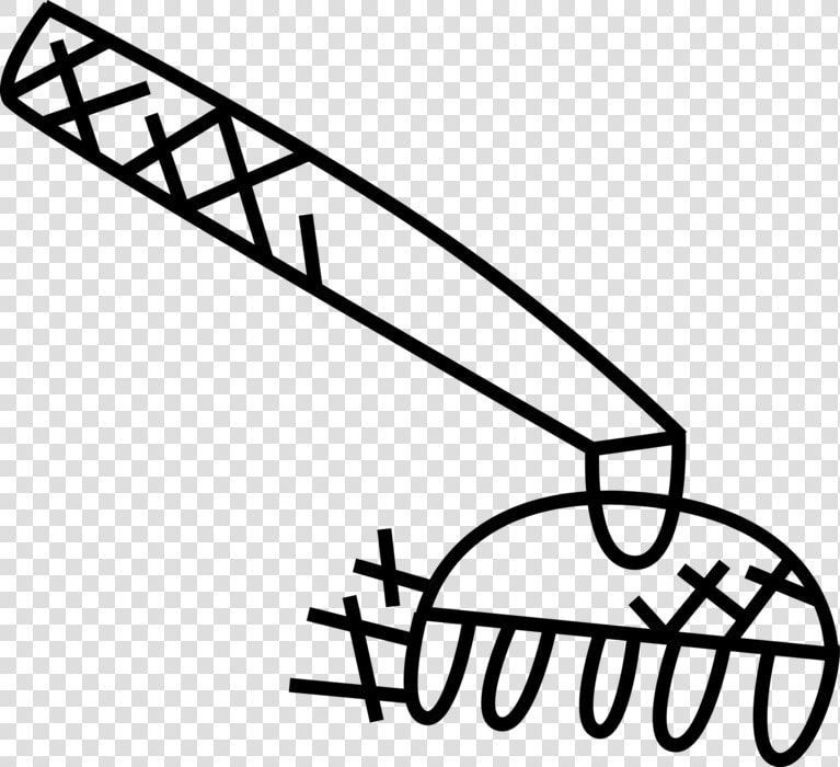 Vector Illustration Of Garden Rake For Yard Work Raking   Line Art  HD Png DownloadTransparent PNG