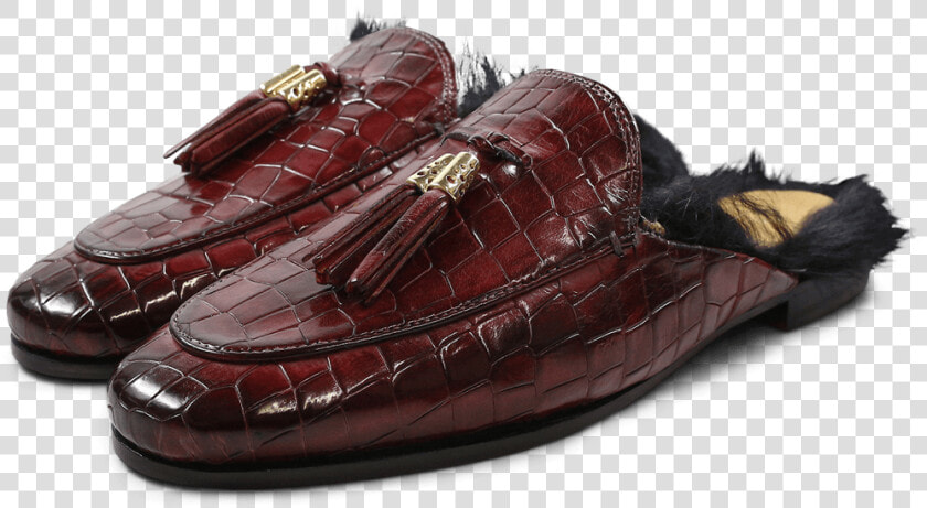 Muiltjes Scarlett 2 Burgundy Tassel Burgundy Fur Lining   Slip on Shoe  HD Png DownloadTransparent PNG