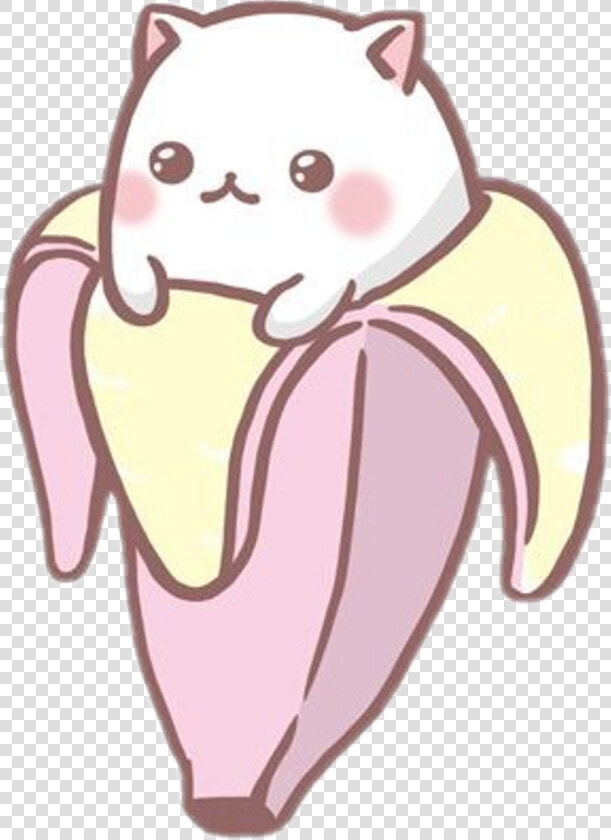  banana  rosa  gato  gatito  adorable  cute  lindo   Kawaii Cat In Banana  HD Png DownloadTransparent PNG