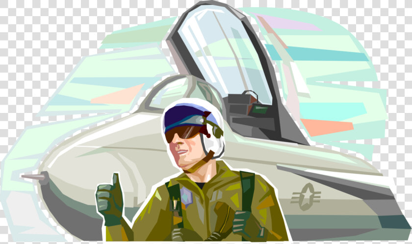 Vector Illustration Of Air Force Pilot With Fighter   Air Force Pilot Vector  HD Png DownloadTransparent PNG