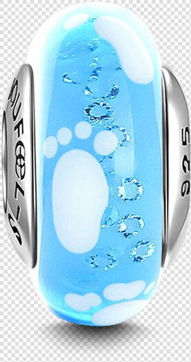 Baby Feet Blue Murano Glass Bead Silver   Illustration  HD Png DownloadTransparent PNG