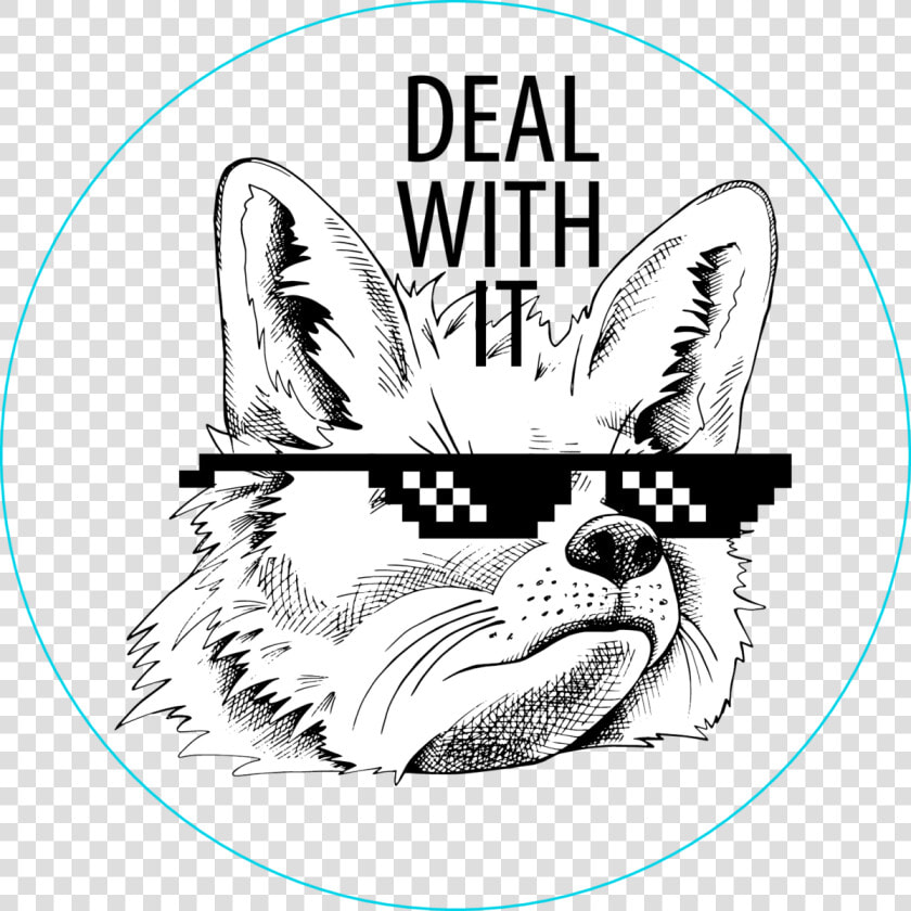 Deal With It Fox Sunglasses Meme Sticker   Fox With Headphones  HD Png DownloadTransparent PNG