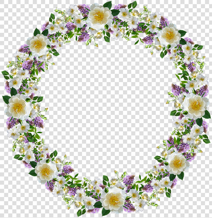 Frame  Wreath  Border  Flowers  Roses  Wisteria   Artificial Flower  HD Png DownloadTransparent PNG