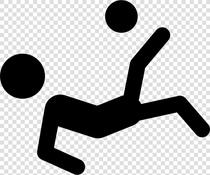 Soccer Player Silhouette Falling Kicking The Ball   Bicycle Kick Stick Figure  HD Png DownloadTransparent PNG