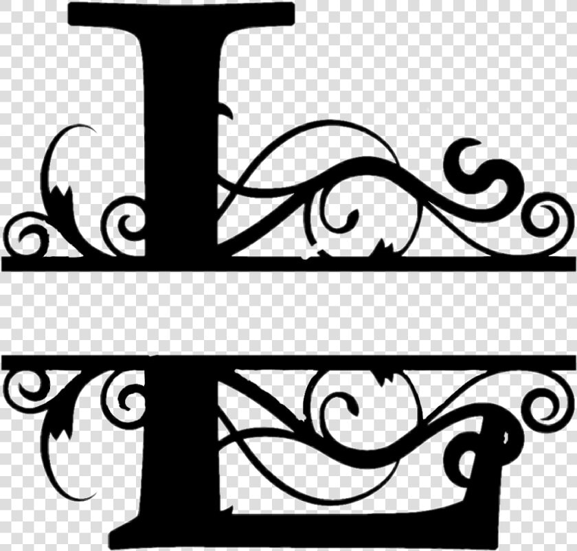  l  letterl  initial  letterart  monogram  black  splitlettering   Split Letter Monograms S  HD Png DownloadTransparent PNG